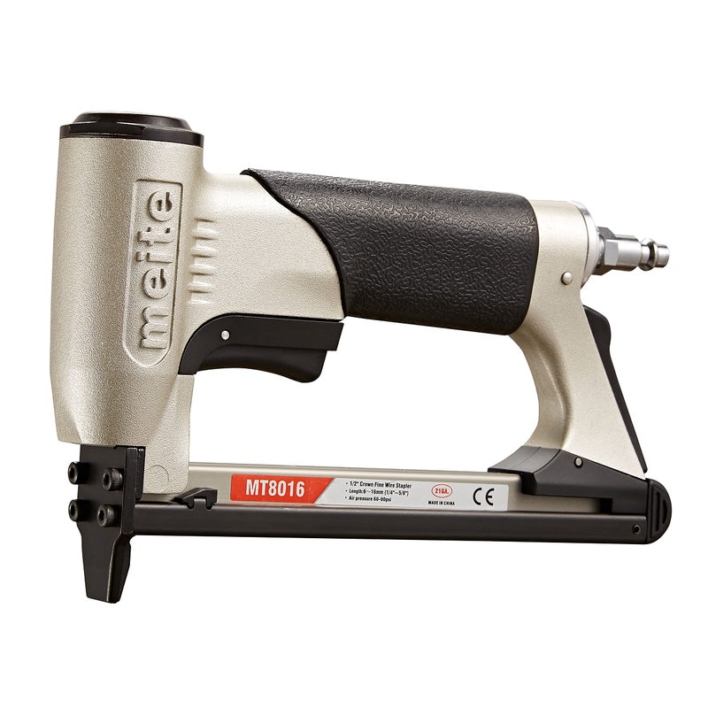 meite Pneumatic Upholstery Staple Gun for 21 Gauge 1/2-Inch Crown Staples, Heavy-Duty Stapler Gun for Woodworking, Carpentry, and DIY Projects (Model MT8016) - Image 1